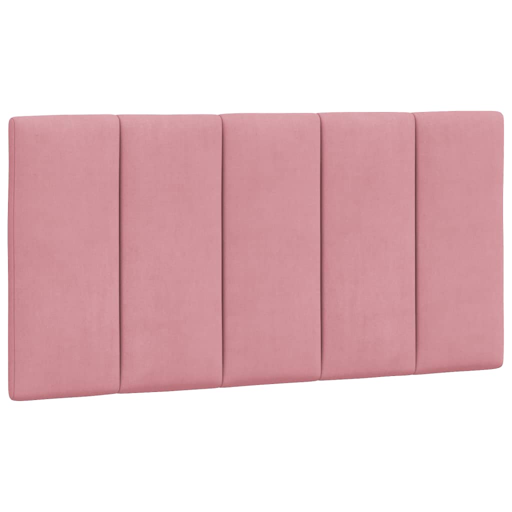 Bedframe met LED zonder matras "Hanko" fluweel roze 100x200 cm is nu te koop bij PeponiXL, paradijselijk wonen!