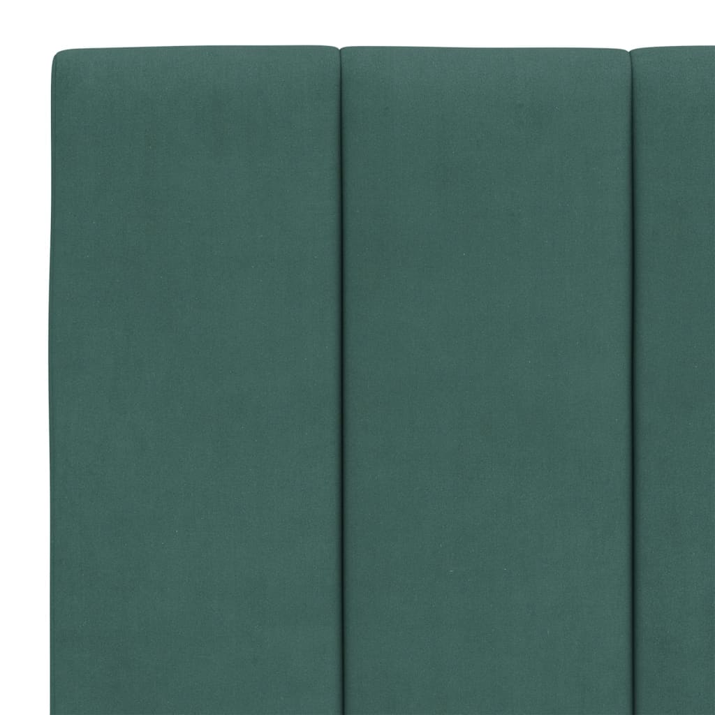Bedframe met LED zonder matras "Hanko" fluweel donkergroen 120x200 cm is nu te koop bij PeponiXL, paradijselijk wonen!
