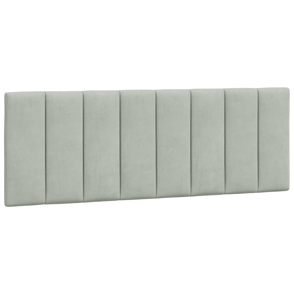 Bedframe met LED zonder matras "Hanko" fluweel lichtgrijs 140x190 cm is nu te koop bij PeponiXL, paradijselijk wonen!