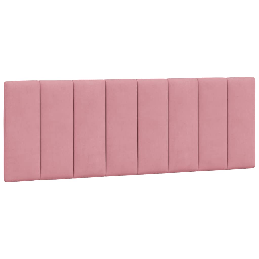 Bedframe met LED zonder matras "Hanko" fluweel roze 140x190 cm is nu te koop bij PeponiXL, paradijselijk wonen!