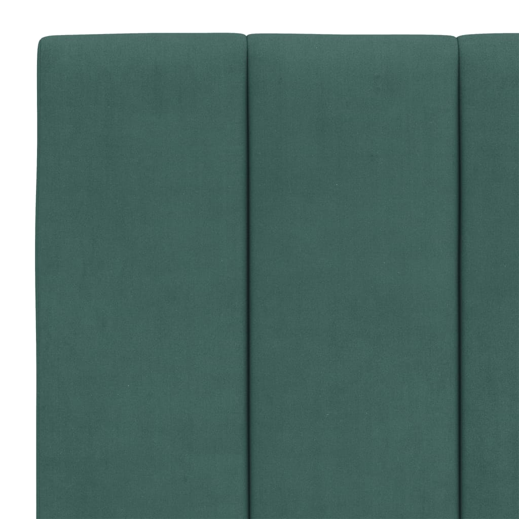 Bedframe met LED zonder matras "Hanko" fluweel donkergroen 140x200 cm is nu te koop bij PeponiXL, paradijselijk wonen!