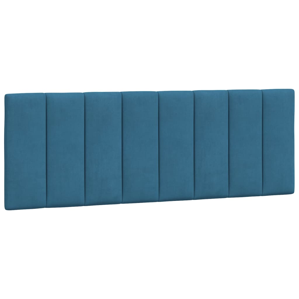 Bedframe met LED zonder matras "Hanko" fluweel blauw 140x200 cm is nu te koop bij PeponiXL, paradijselijk wonen!