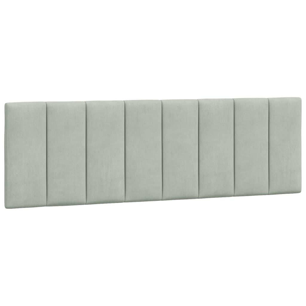Bedframe met LED zonder matras "Hanko" fluweel lichtgrijs 160x200 cm is nu te koop bij PeponiXL, paradijselijk wonen!