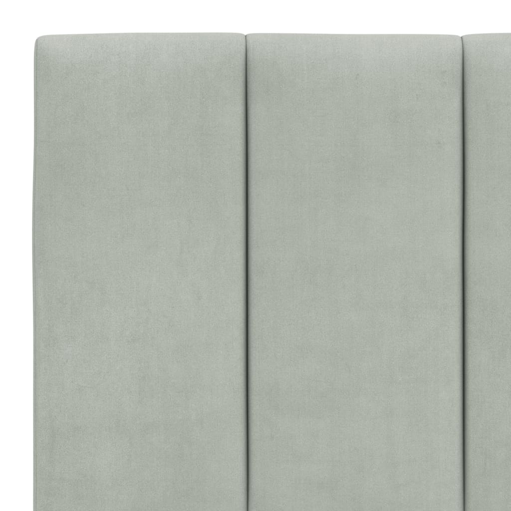 Bedframe met LED zonder matras "Hanko" fluweel lichtgrijs 160x200 cm is nu te koop bij PeponiXL, paradijselijk wonen!