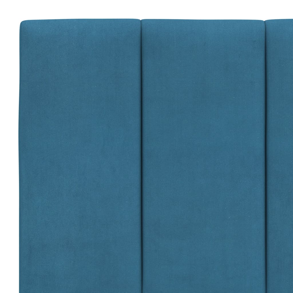 Bedframe met LED zonder matras "Hanko" fluweel blauw 160x200 cm is nu te koop bij PeponiXL, paradijselijk wonen!
