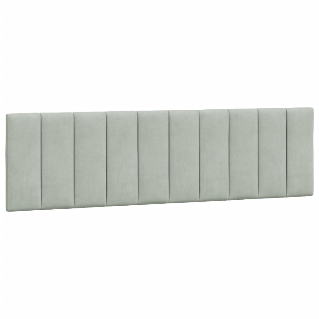 Bedframe met LED zonder matras "Hanko" fluweel lichtgrijs 180x200 cm is nu te koop bij PeponiXL, paradijselijk wonen!