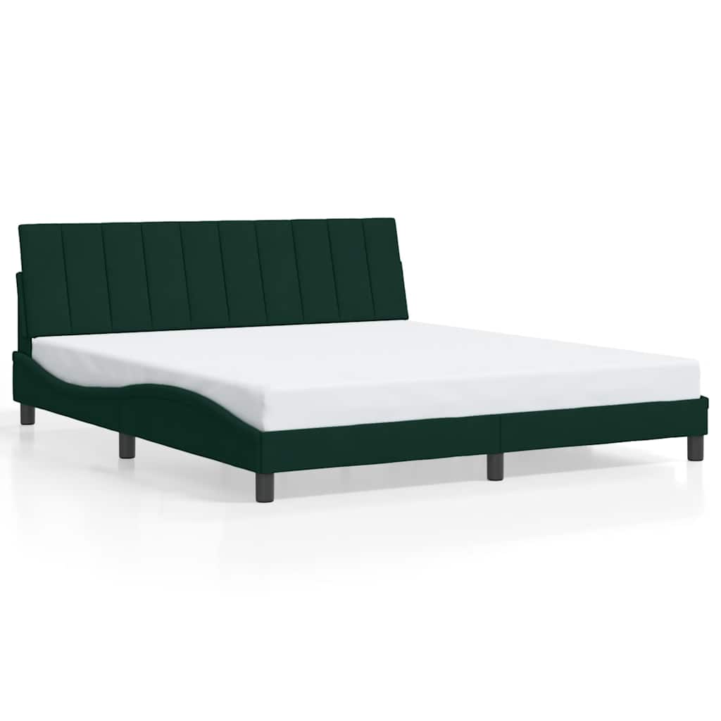 Bedframe met LED zonder matras "Hanko" fluweel donkergroen 180x200 cm is nu te koop bij PeponiXL, paradijselijk wonen!