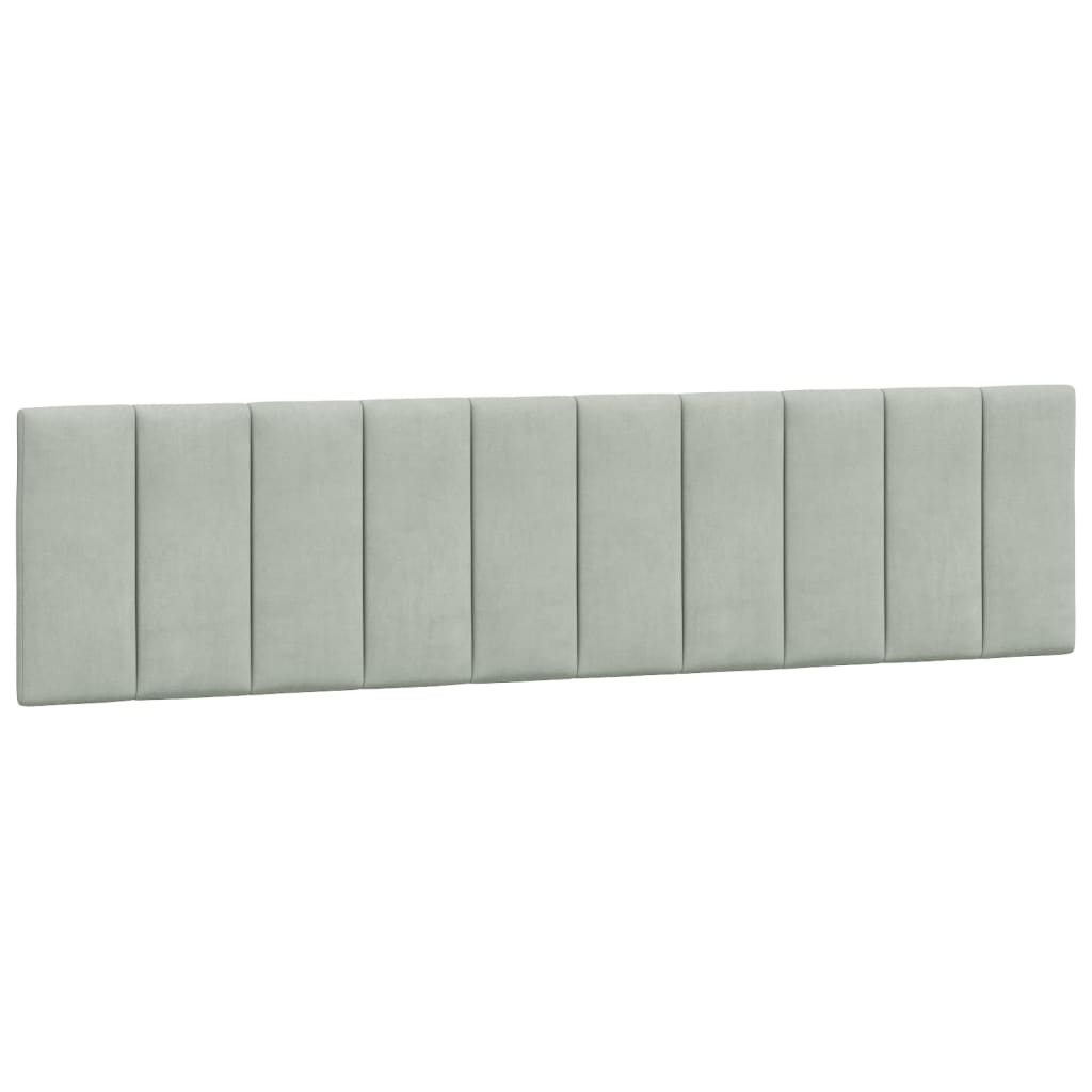 Bedframe met LED zonder matras "Hanko" fluweel lichtgrijs 200x200 cm is nu te koop bij PeponiXL, paradijselijk wonen!