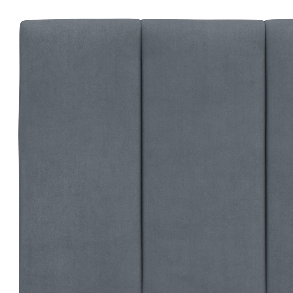 Bedframe met LED zonder matras "Hanko" fluweel donkergrijs 200x200 cm is nu te koop bij PeponiXL, paradijselijk wonen!