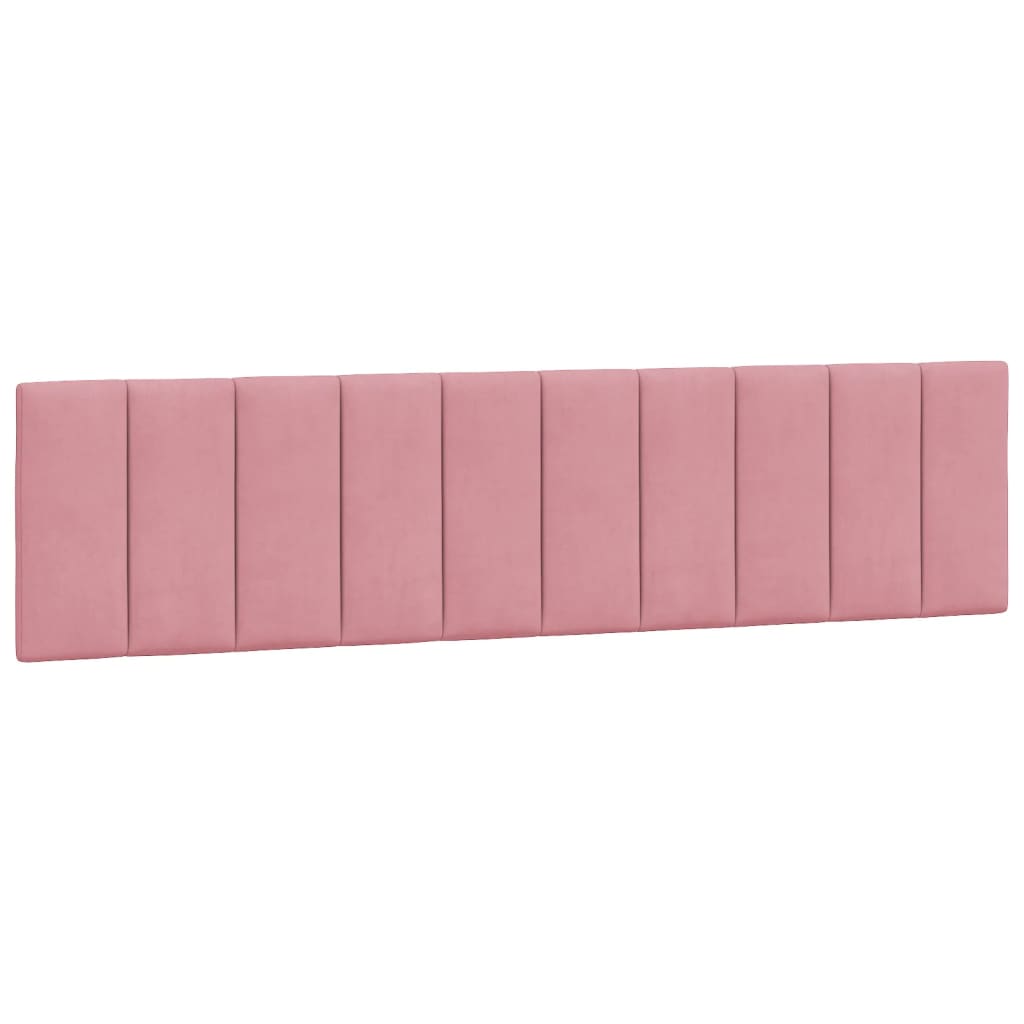 Bedframe met LED zonder matras "Hanko" fluweel roze 200x200 cm is nu te koop bij PeponiXL, paradijselijk wonen!