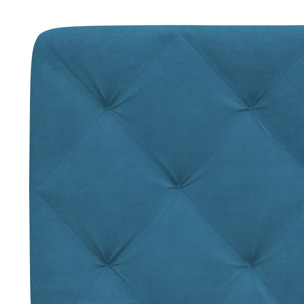Bedframe met LED zonder matras fluweel blauw 90x200 cm is nu te koop bij PeponiXL, paradijselijk wonen!
