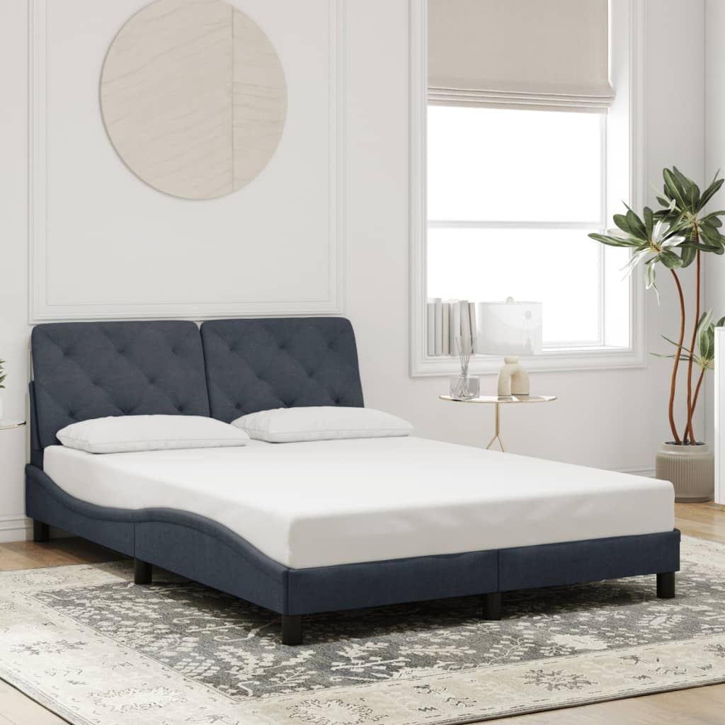 Bedframe met LED zonder matras fluweel donkergrijs 120x200 cm is nu te koop bij PeponiXL, paradijselijk wonen!