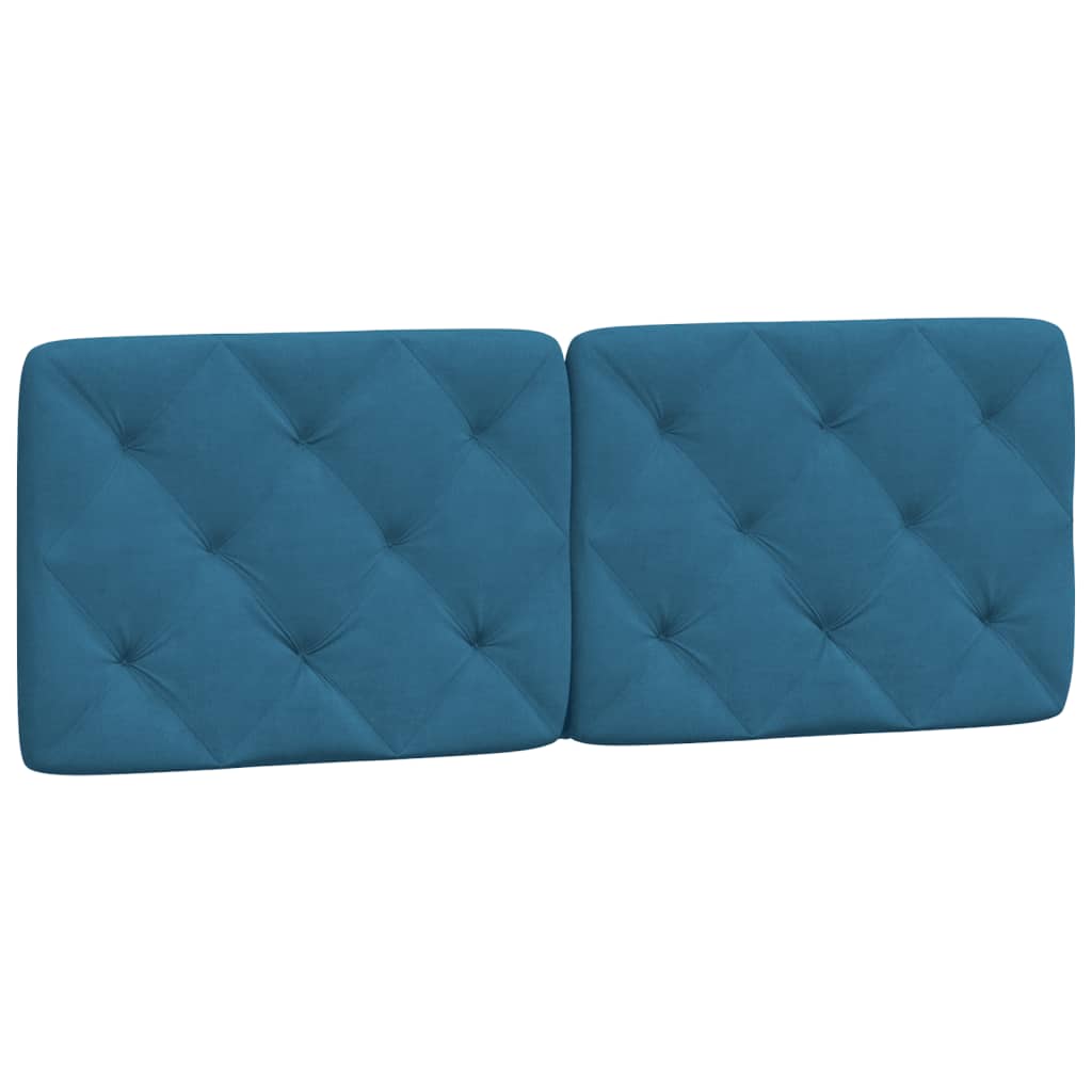 Bedframe met LED zonder matras fluweel blauw 140x190 cm is nu te koop bij PeponiXL, paradijselijk wonen!