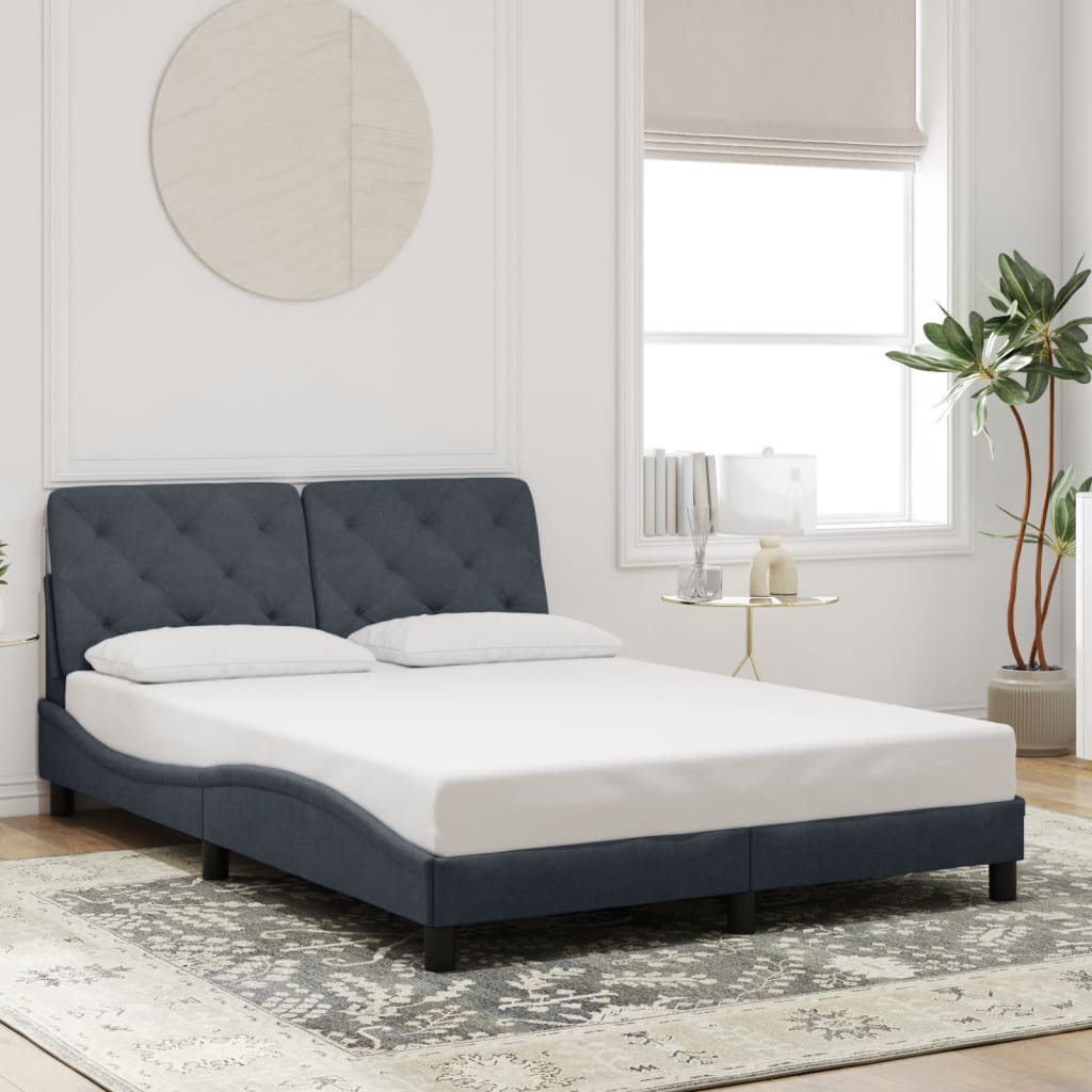 Bedframe met LED zonder matras fluweel donkergrijs 140x200 cm is nu te koop bij PeponiXL, paradijselijk wonen!