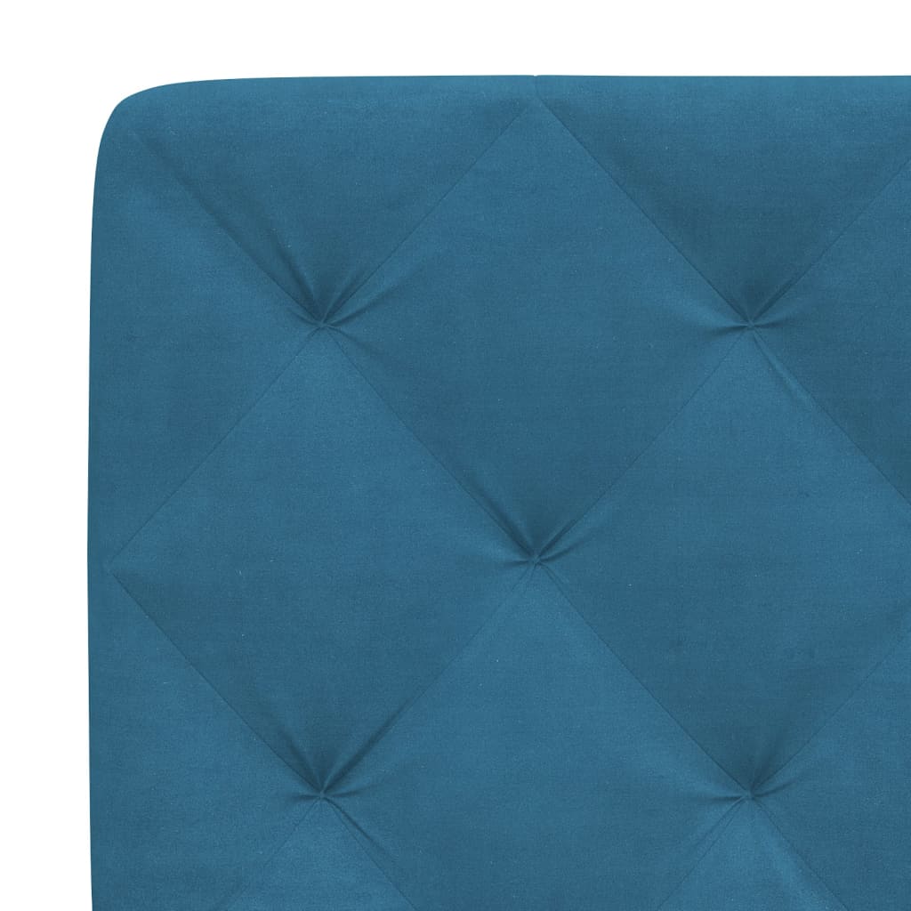 Bedframe met LED zonder matras fluweel blauw 140x200 cm is nu te koop bij PeponiXL, paradijselijk wonen!