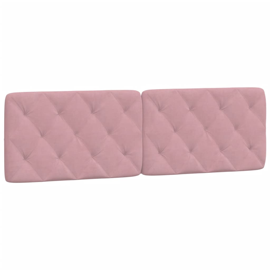 Bedframe met LED zonder matras fluweel roze 160x200 cm is nu te koop bij PeponiXL, paradijselijk wonen!