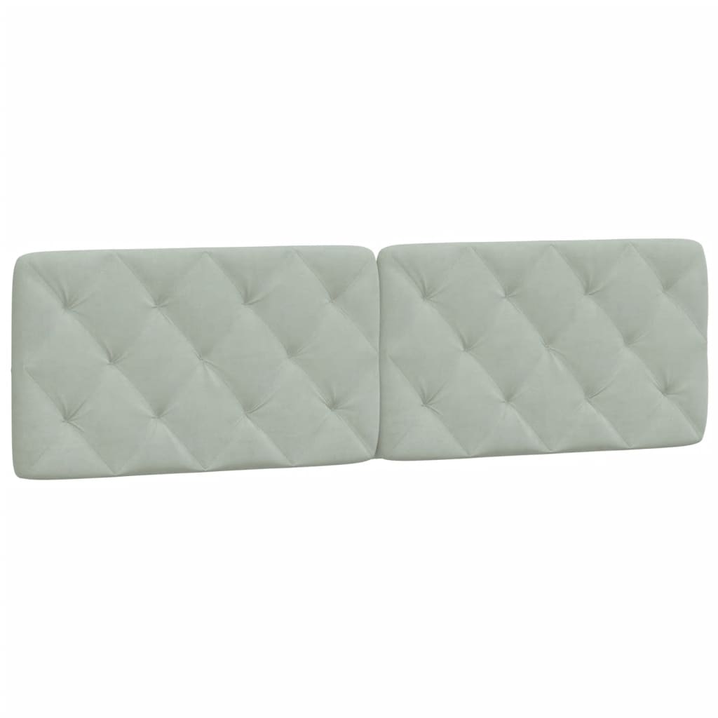 Bedframe met LED zonder matras fluweel lichtgrijs 180x200 cm is nu te koop bij PeponiXL, paradijselijk wonen!