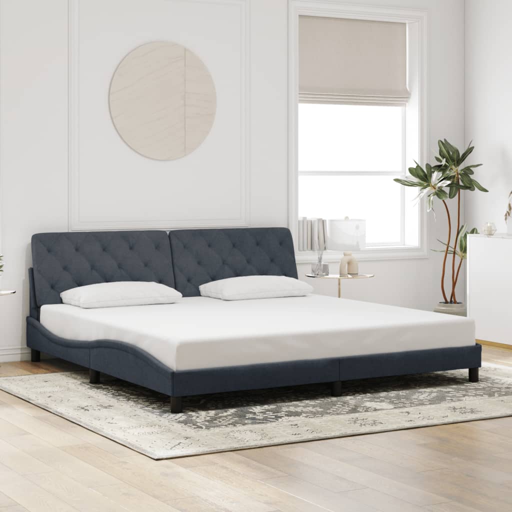 Bedframe met LED zonder matras fluweel donkergrijs 200x200 cm is nu te koop bij PeponiXL, paradijselijk wonen!