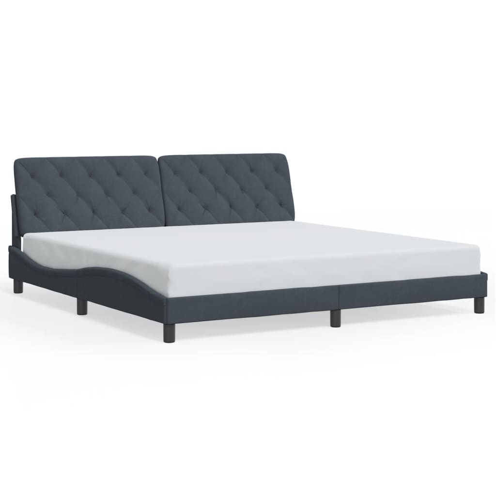 Bedframe met LED zonder matras fluweel donkergrijs 200x200 cm is nu te koop bij PeponiXL, paradijselijk wonen!