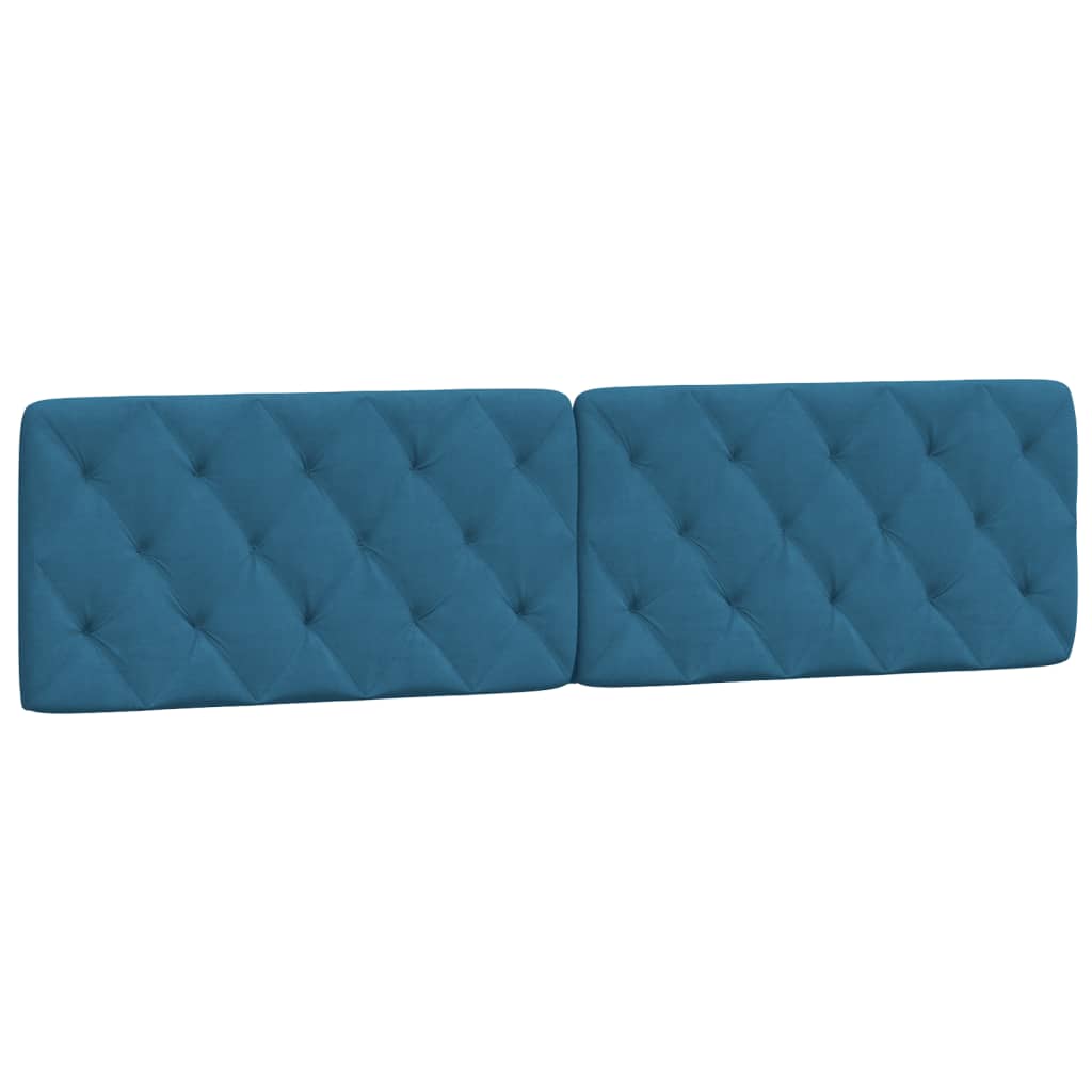 Bedframe met LED zonder matras fluweel blauw 200x200 cm is nu te koop bij PeponiXL, paradijselijk wonen!
