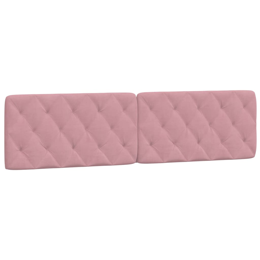 Bedframe met LED zonder matras fluweel roze 200x200 cm is nu te koop bij PeponiXL, paradijselijk wonen!