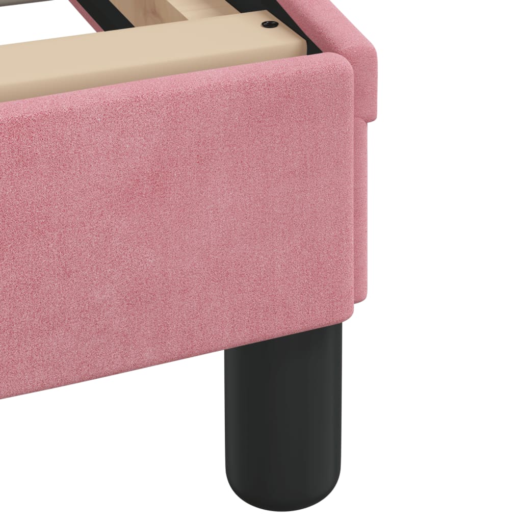 Bedframe met LED zonder matras fluweel roze 200x200 cm is nu te koop bij PeponiXL, paradijselijk wonen!