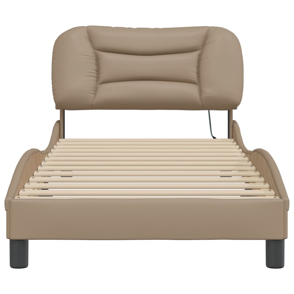 Bedframe met LED zonder matras "Hvar" cappuccino 80x200 cm is nu te koop bij PeponiXL, paradijselijk wonen!