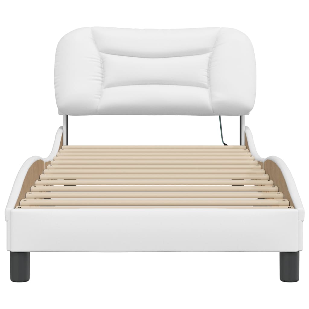 Bedframe met LED zonder matras "Hvar" wit 90x190 cm is nu te koop bij PeponiXL, paradijselijk wonen!