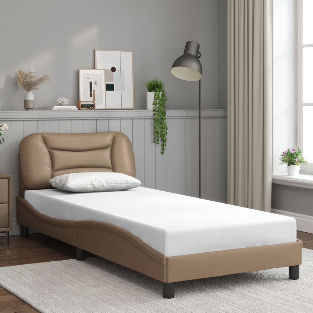 Bedframe met LED zonder matras "Hvar" cappuccino 90x190 cm is nu te koop bij PeponiXL, paradijselijk wonen!