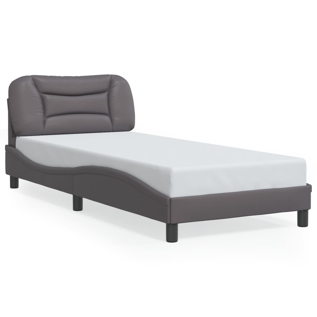 Bedframe met LED zonder matras "Hvar" grijs 90x200 cm is nu te koop bij PeponiXL, paradijselijk wonen!