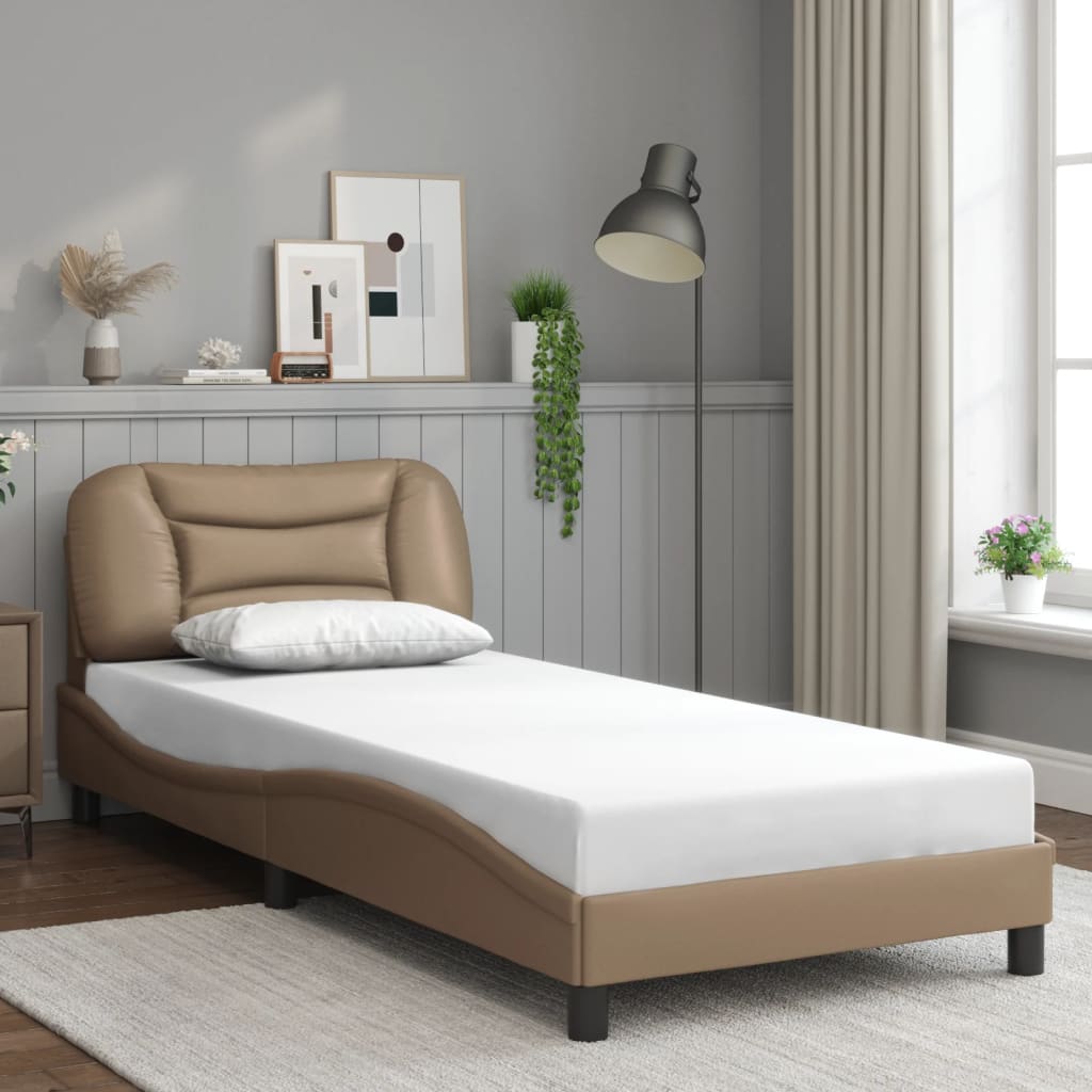 Bedframe met LED zonder matras "Hvar" cappuccino 90x200 cm is nu te koop bij PeponiXL, paradijselijk wonen!