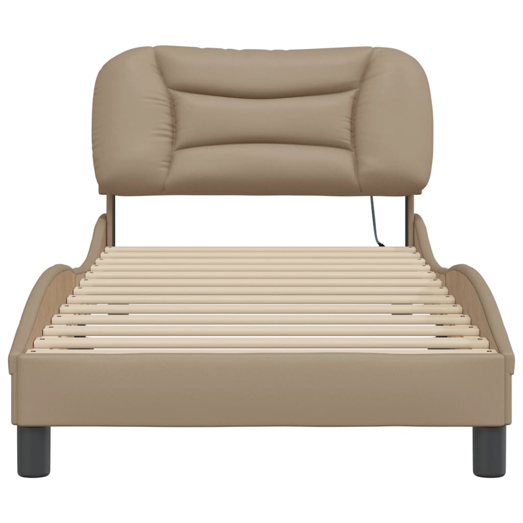 Bedframe met LED zonder matras "Hvar" cappuccino 90x200 cm is nu te koop bij PeponiXL, paradijselijk wonen!