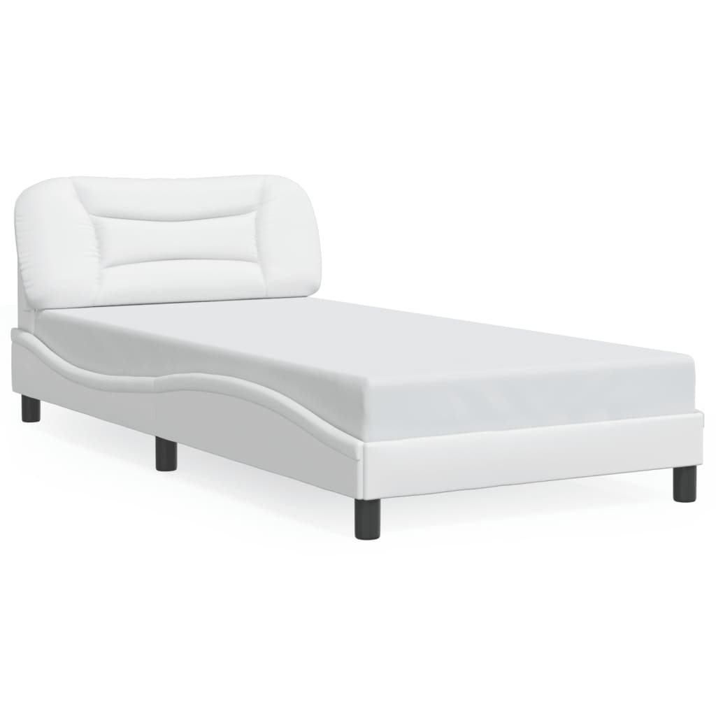 Bedframe met LED zonder matras "Hvar" wit 100x200 cm is nu te koop bij PeponiXL, paradijselijk wonen!