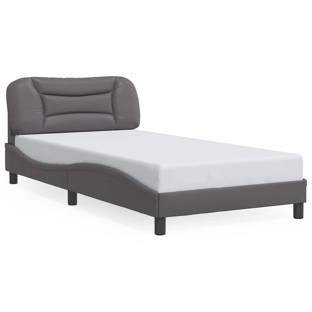 Bedframe met LED zonder matras "Hvar" grijs 100x200 cm is nu te koop bij PeponiXL, paradijselijk wonen!