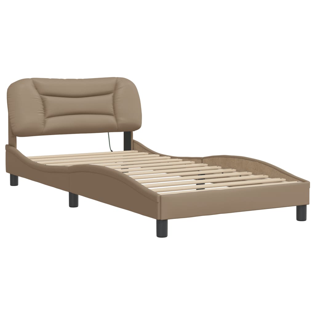 Bedframe met LED zonder matras "Hvar" cappuccino 100x200 cm is nu te koop bij PeponiXL, paradijselijk wonen!