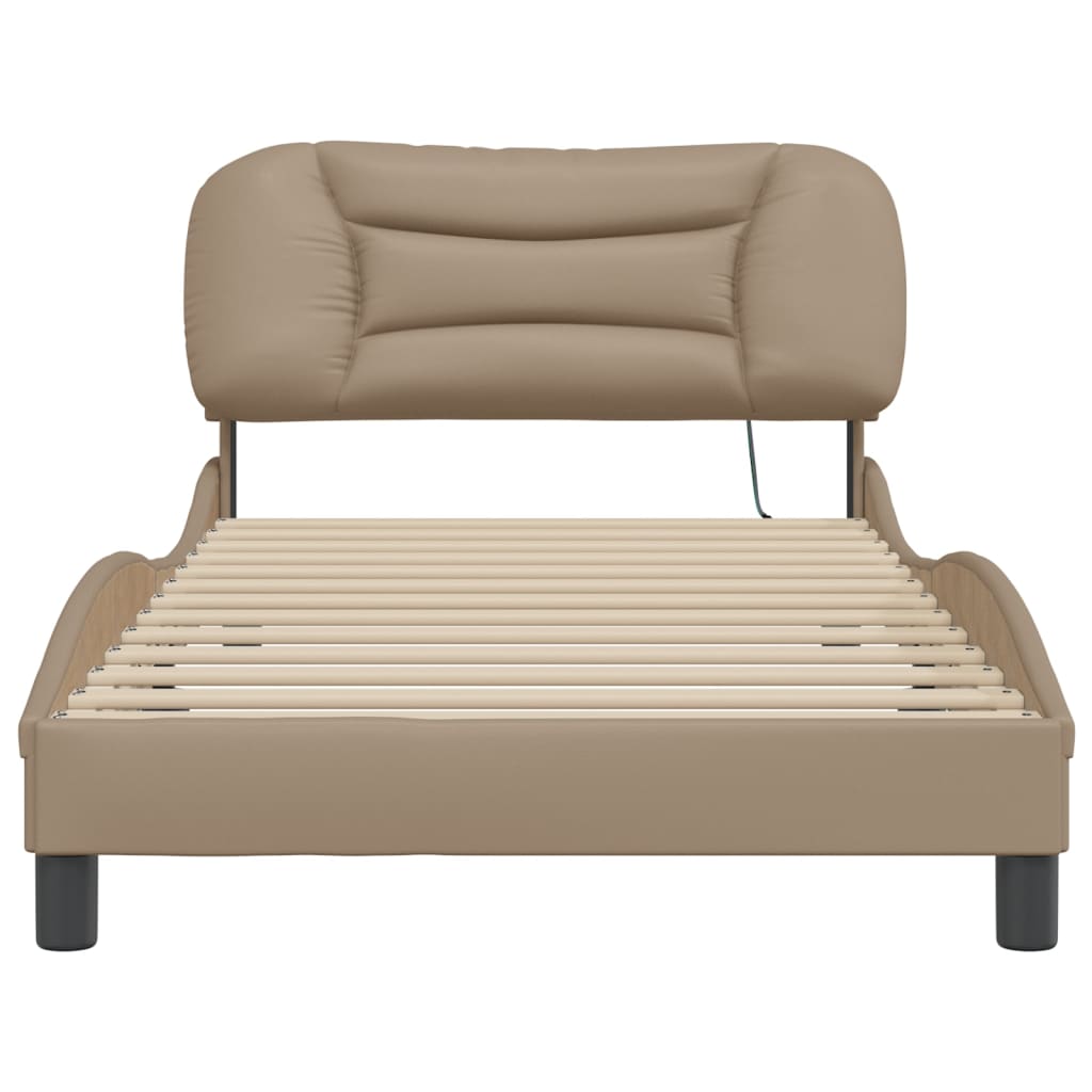 Bedframe met LED zonder matras "Hvar" cappuccino 100x200 cm is nu te koop bij PeponiXL, paradijselijk wonen!