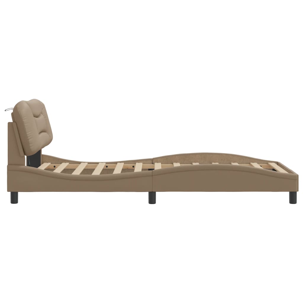 Bedframe met LED zonder matras "Hvar" cappuccino 100x200 cm is nu te koop bij PeponiXL, paradijselijk wonen!
