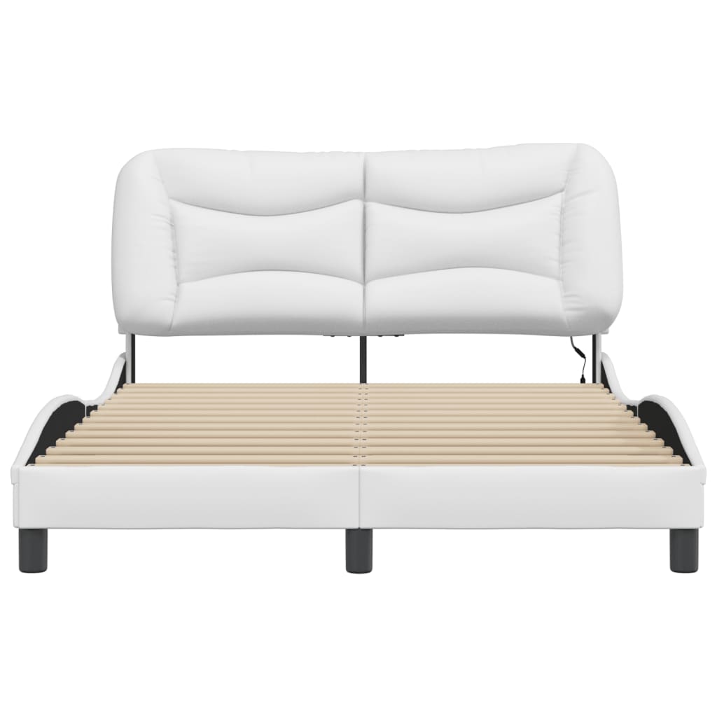 Bedframe met LED zonder matras "Hvar" wit 120x200 cm is nu te koop bij PeponiXL, paradijselijk wonen!