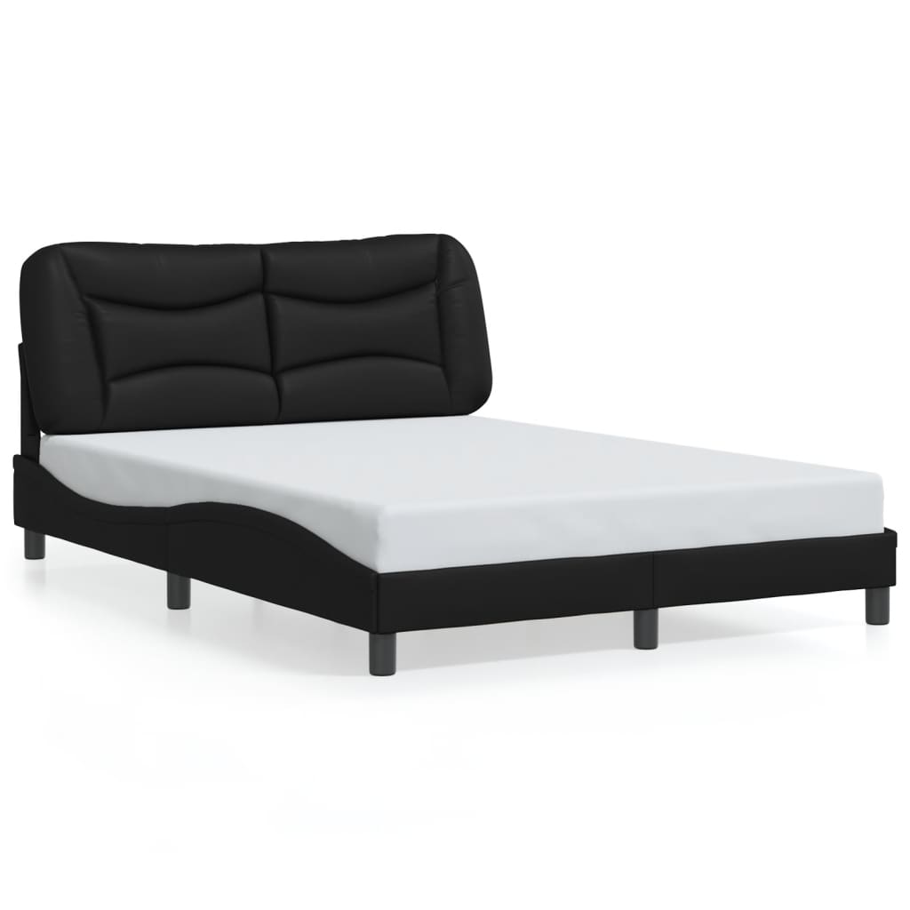 Bedframe met LED zonder matras "Hvar" zwart 140x190 cm is nu te koop bij PeponiXL, paradijselijk wonen!