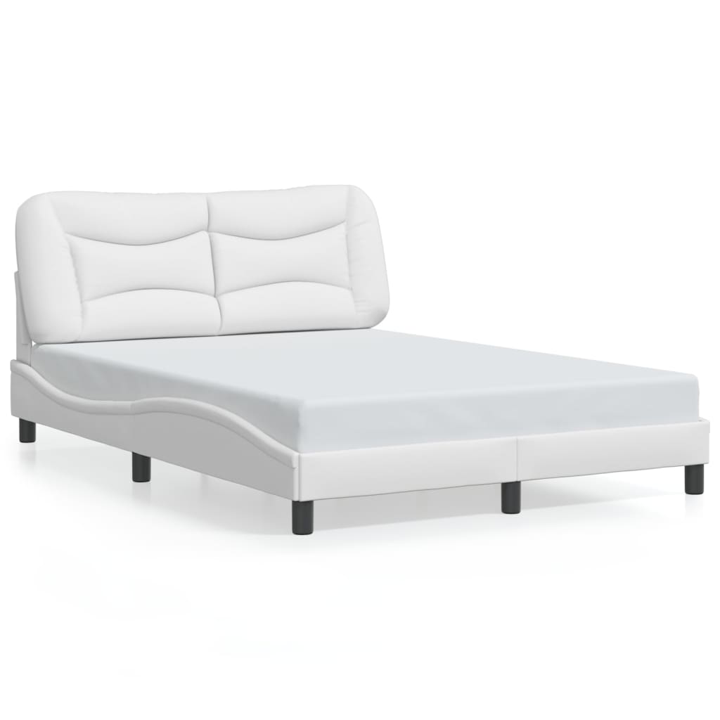 Bedframe met LED-verlichting kunstleer wit 140x190 cm is nu te koop bij PeponiXL, paradijselijk wonen!