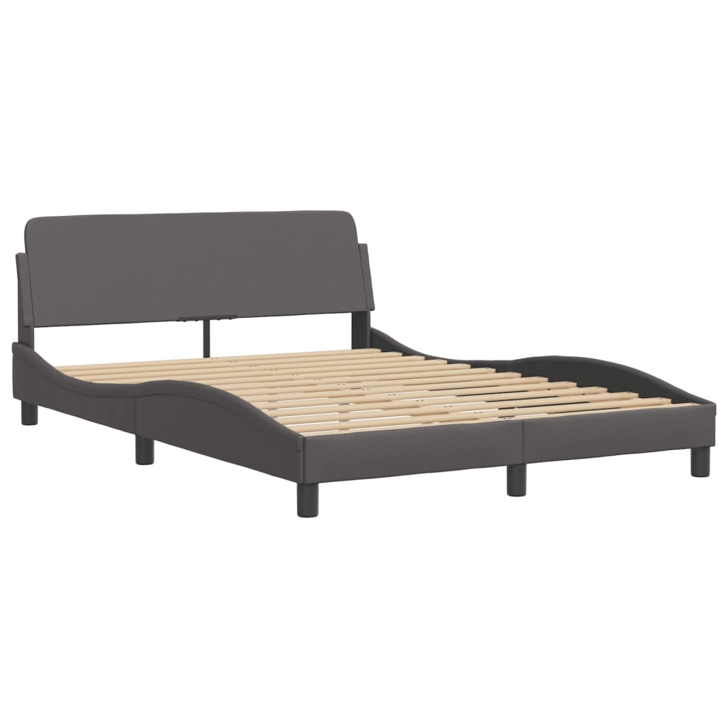Bedframe met LED zonder matras "Hvar" grijs 140x190 cm is nu te koop bij PeponiXL, paradijselijk wonen!