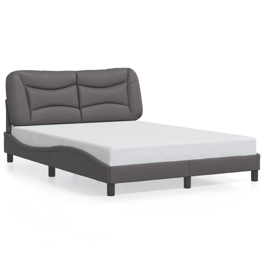 Bedframe met LED zonder matras "Hvar" grijs 140x200 cm is nu te koop bij PeponiXL, paradijselijk wonen!