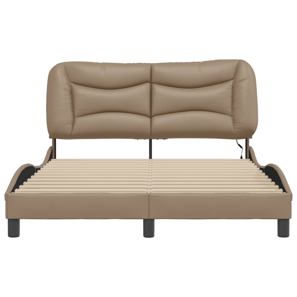 Bedframe met LED zonder matras "Hvar" cappuccino 140x200 cm is nu te koop bij PeponiXL, paradijselijk wonen!