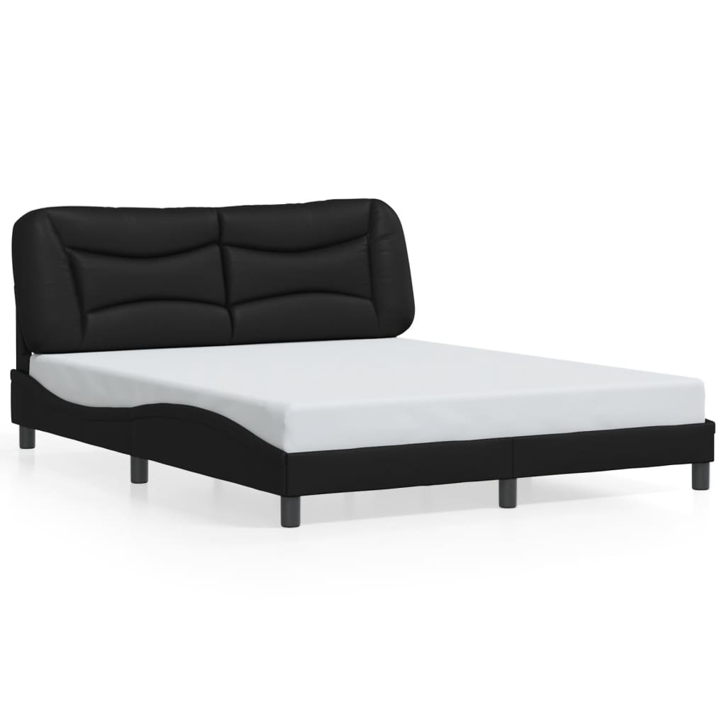 Bedframe met LED-verlichting kunstleer zwart 160x200 cm is nu te koop bij PeponiXL, paradijselijk wonen!