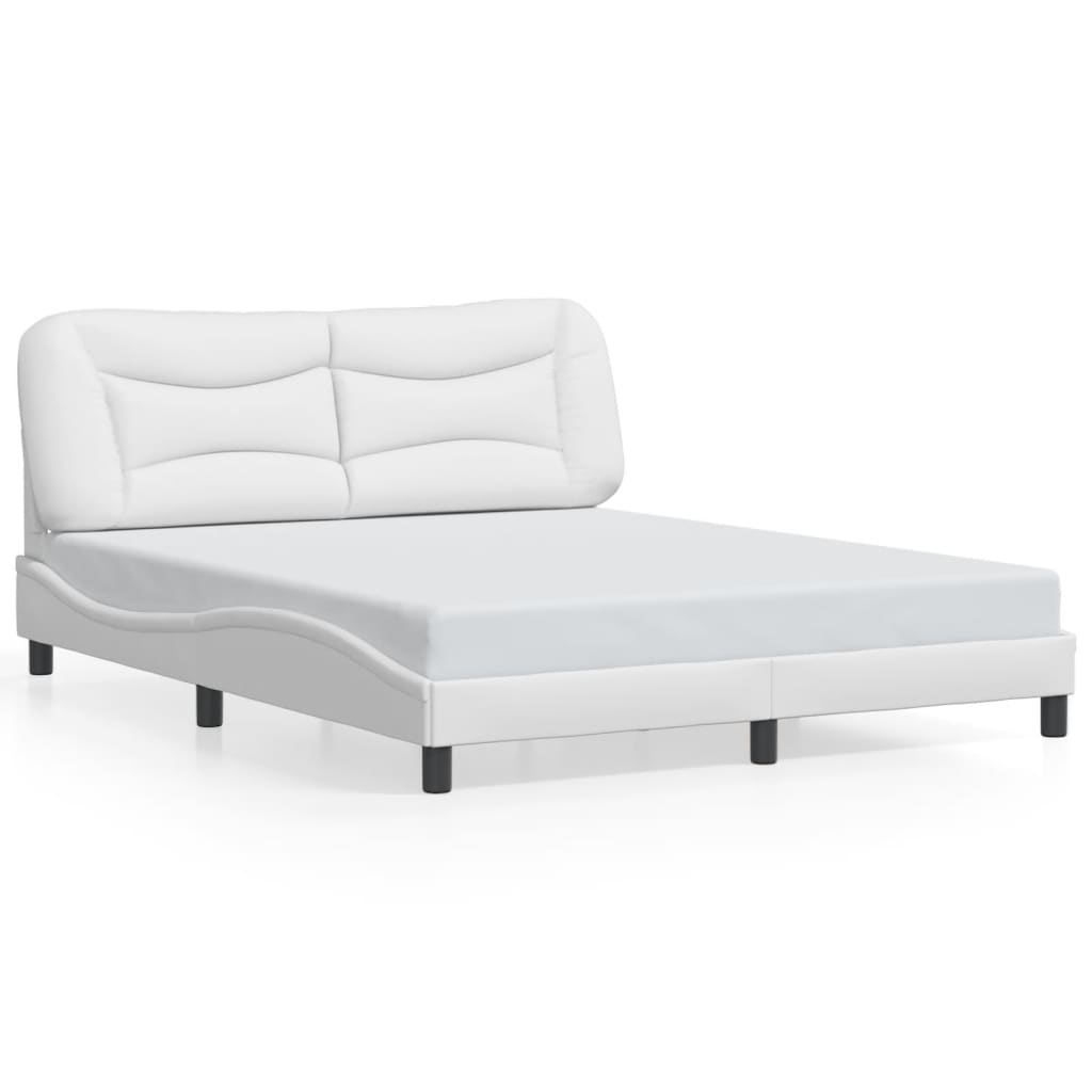 Bedframe met LED-verlichting kunstleer wit 160x200 cm is nu te koop bij PeponiXL, paradijselijk wonen!