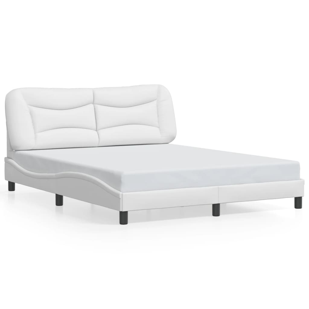 Bedframe met LED-verlichting kunstleer wit 160x200 cm is nu te koop bij PeponiXL, paradijselijk wonen!