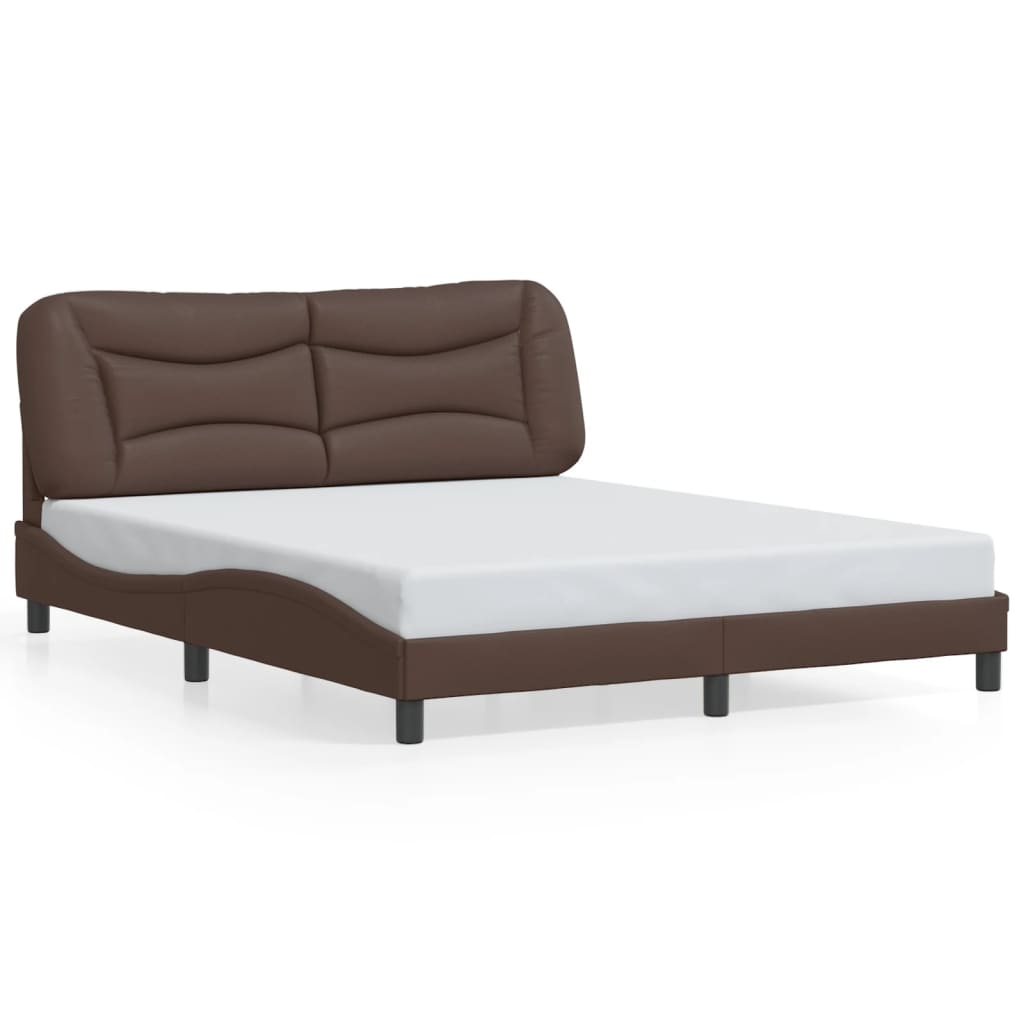 Bedframe met LED zonder matras "Hvar" bruin 160x200 cm is nu te koop bij PeponiXL, paradijselijk wonen!