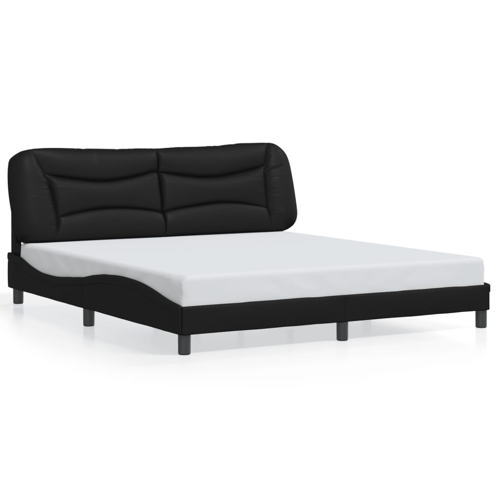 Bedframe met LED zonder matras "Hvar" zwart 180x200 cm is nu te koop bij PeponiXL, paradijselijk wonen!