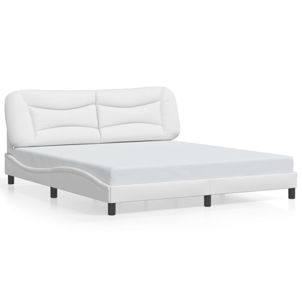 Bedframe met LED-verlichting kunstleer wit 180x200 cm is nu te koop bij PeponiXL, paradijselijk wonen!