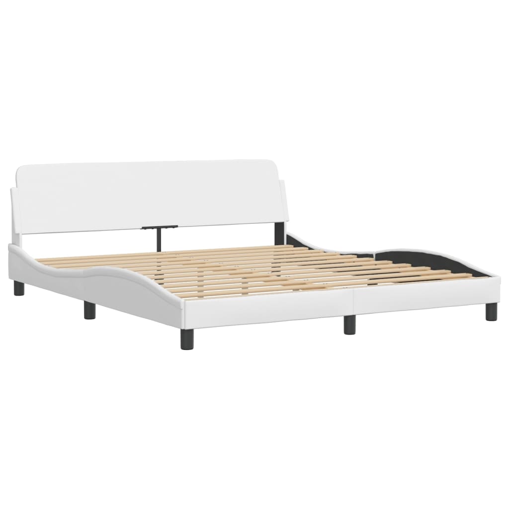 Bedframe met LED zonder matras "Hvar" wit 180x200 cm is nu te koop bij PeponiXL, paradijselijk wonen!